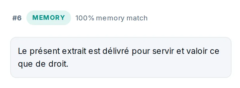 Dans le second acte, le segment revient de la mémoire à 100 %